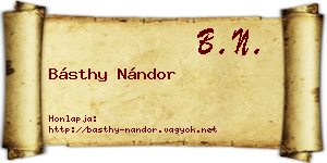 Básthy Nándor névjegykártya